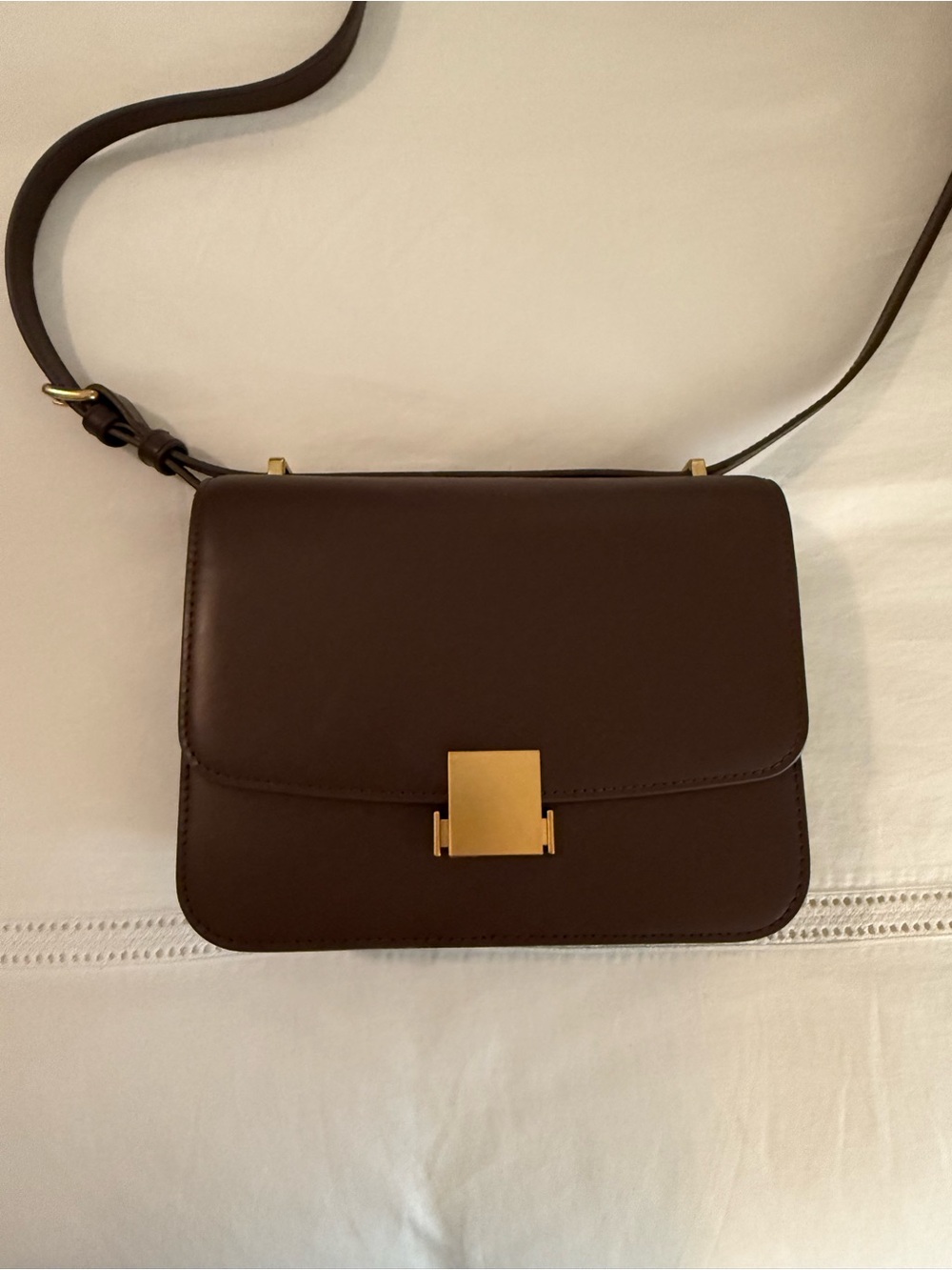 Quince Italian leather box shoulder bag